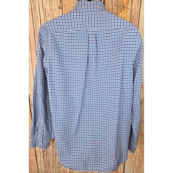 Ralph Lauren Mens Blue Checkered Button-Down Shirt Large Long Sleeve - Picture 2 of 7